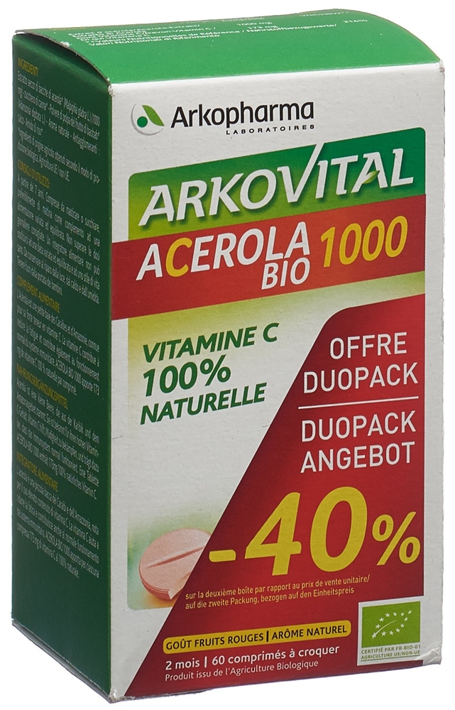ARKOVITAL Acerola Arkopharma Tabl 1000 mg Bio Duo 30 Stk