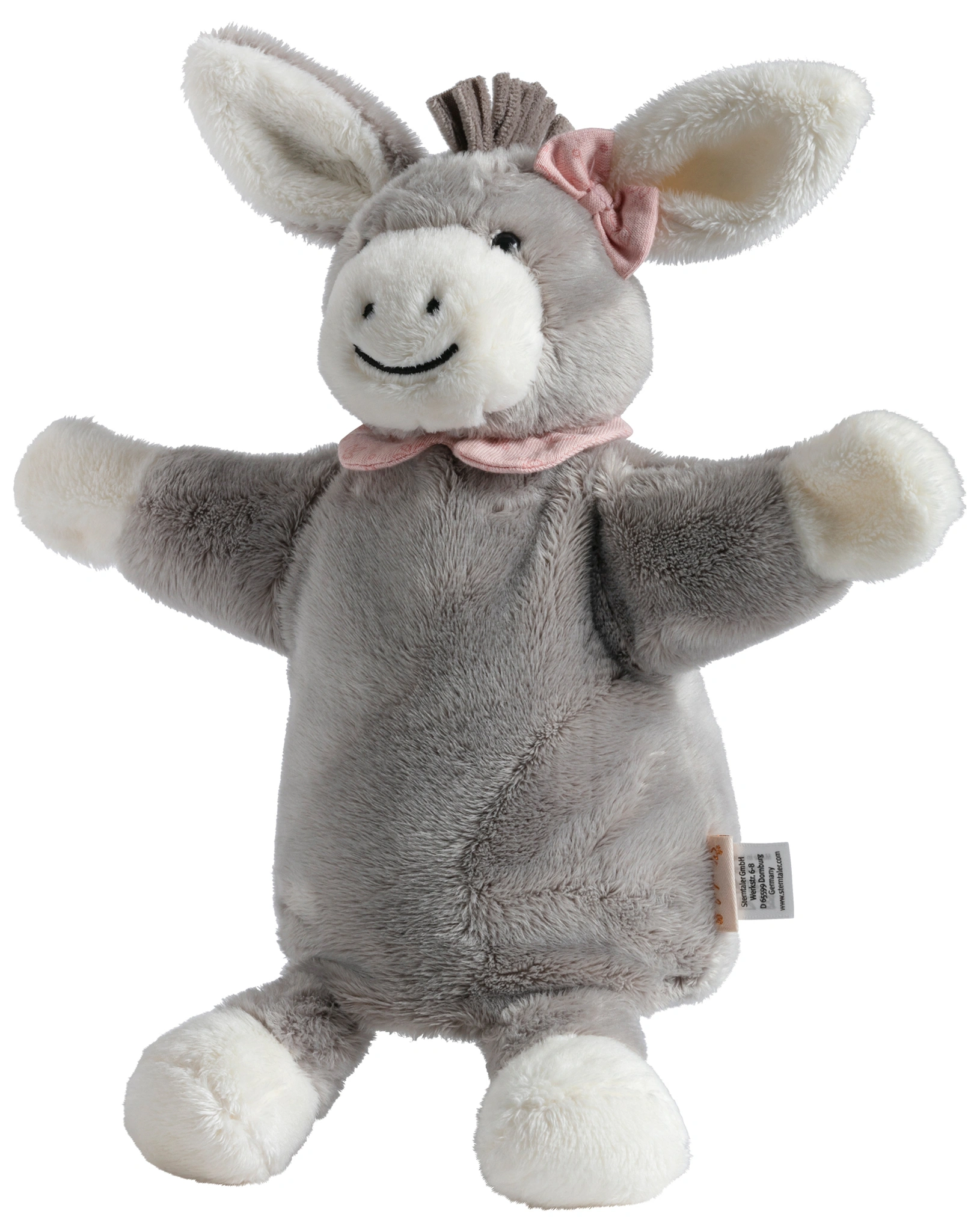 Handpuppe EMMI GIRL (34cm) mit Bubikragen in grau