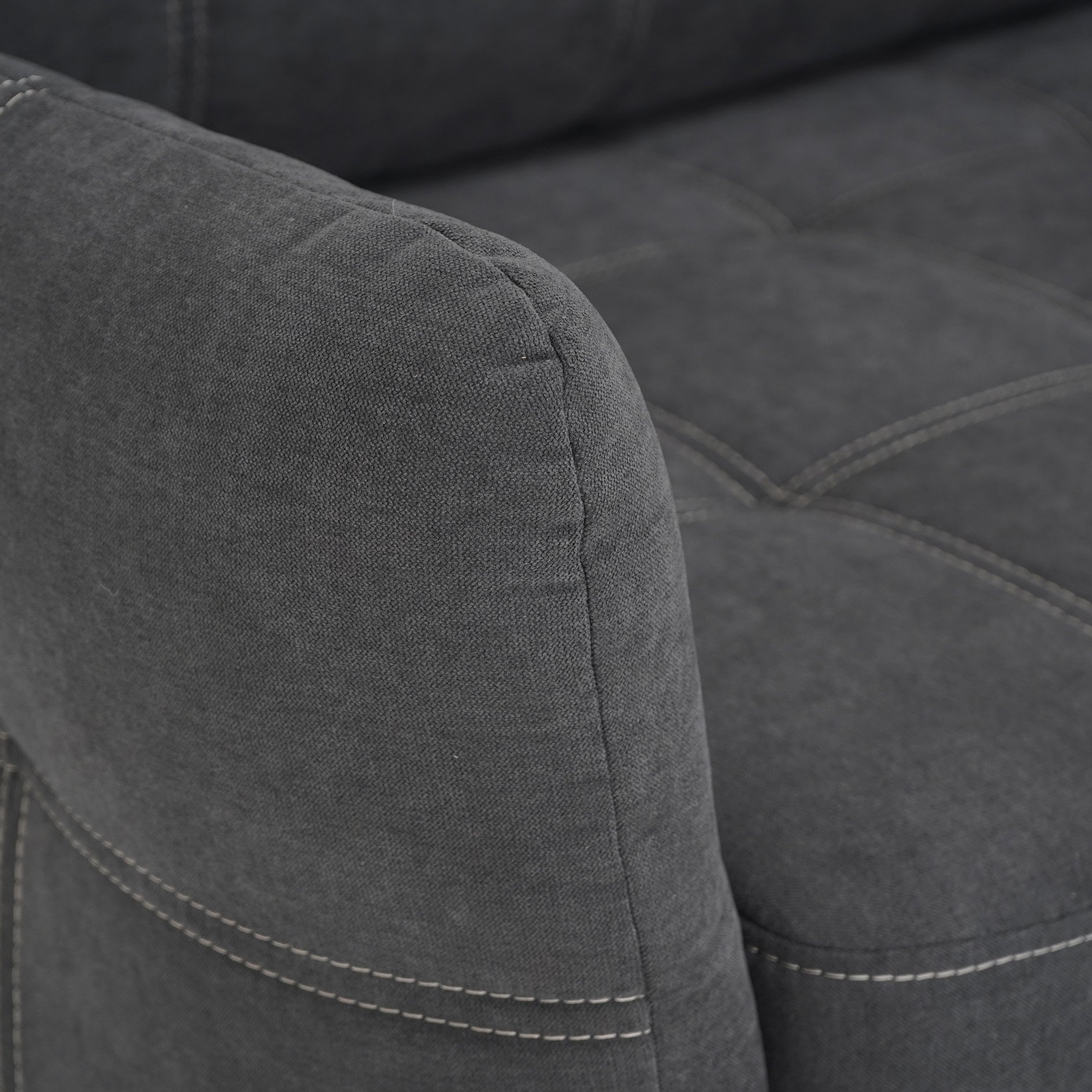 Schlafsofa - graubraun - regulierbare Armlehnen