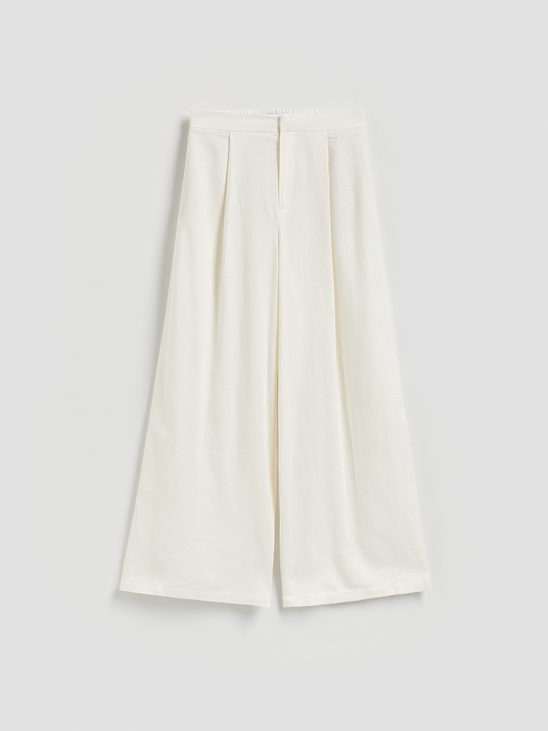 Wide-Leg-Hose mit hohem Leinenanteil