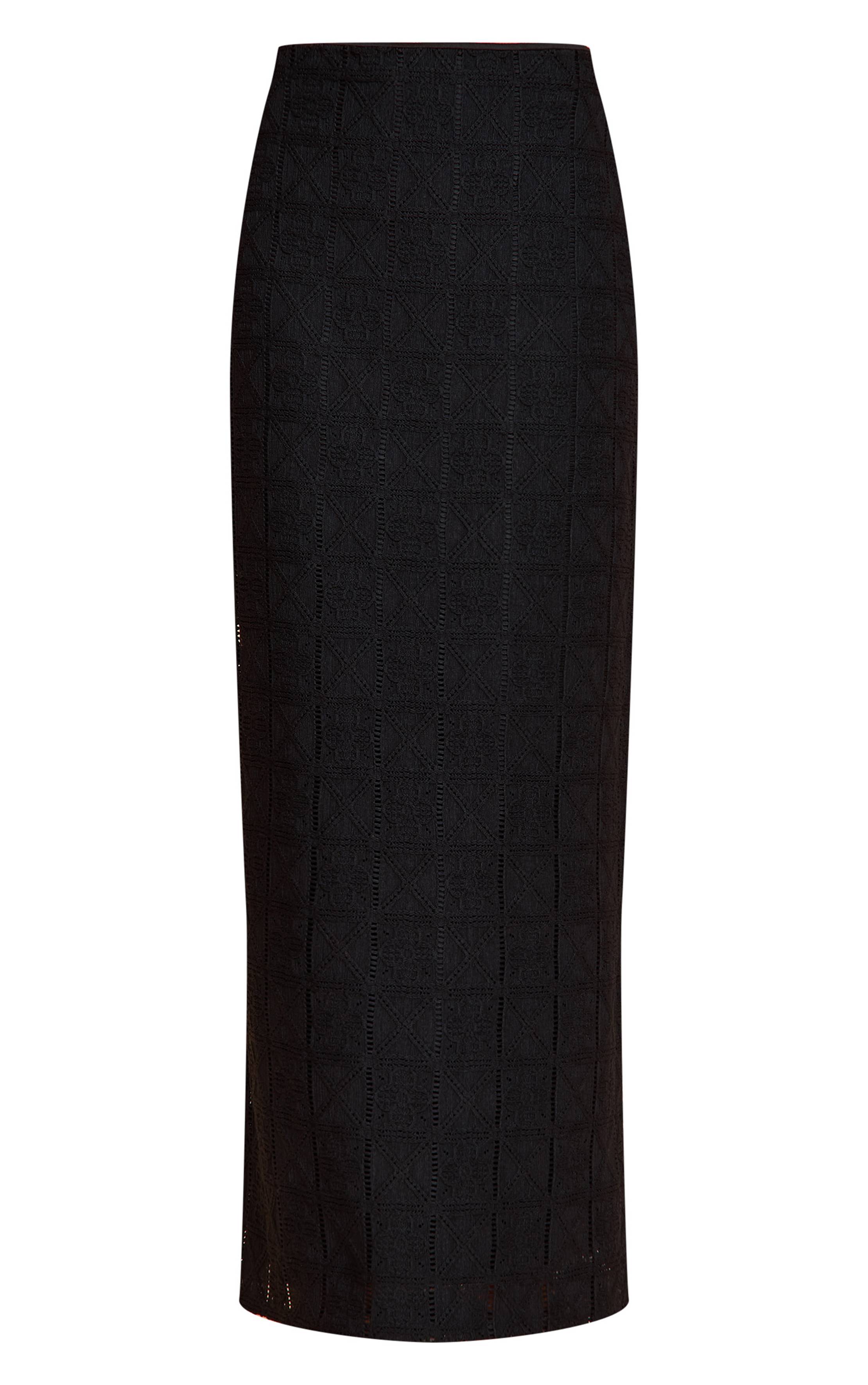 Noir Jupe Longue À Motifs Petite