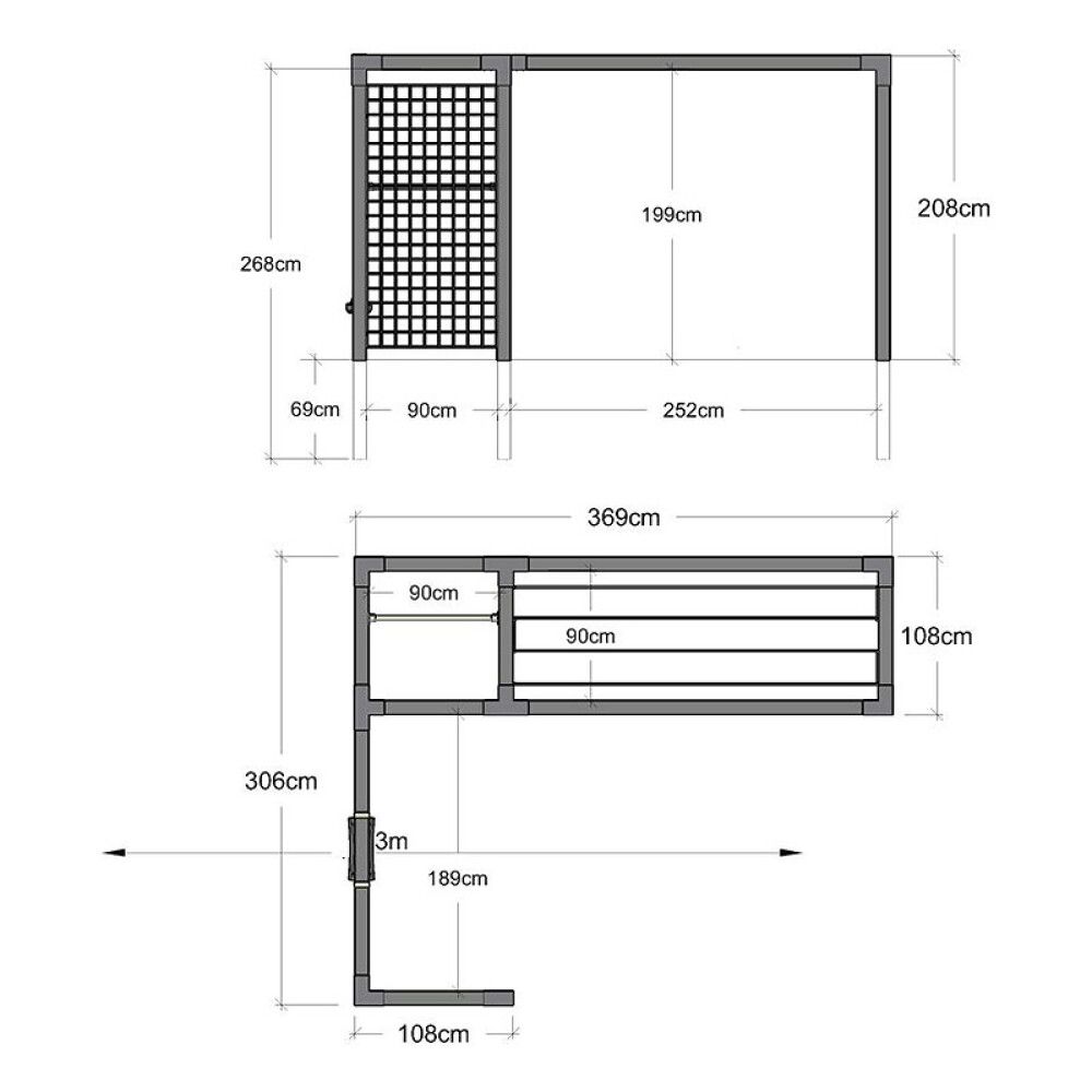 UTEGYM PLUS DAYLIFE MED TØRKESTATIV/ESPALIER/HUSKE SVART