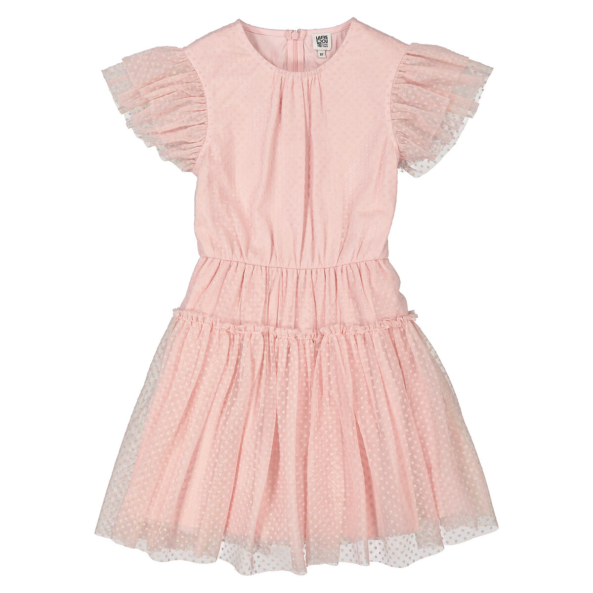 COLEÇÕES LA REDOUTE<br>Vestido de manga curta com tule