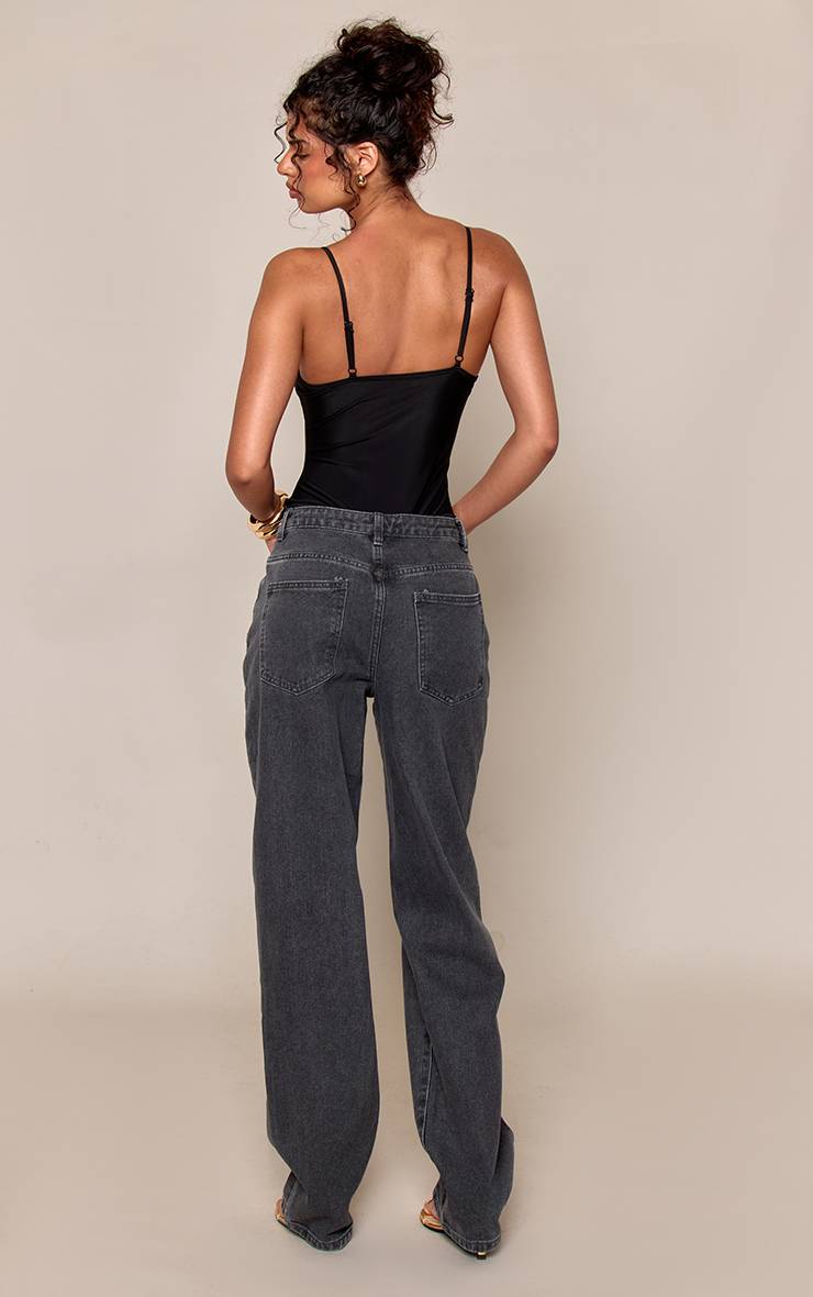 Gris Jean Boyfriend Taille Haute