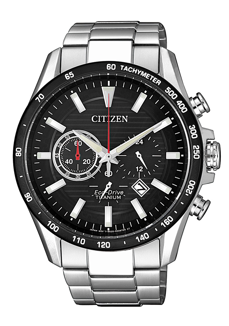 Citizen Eco-Drive Herrenchronograph Super Titanium Schwarz