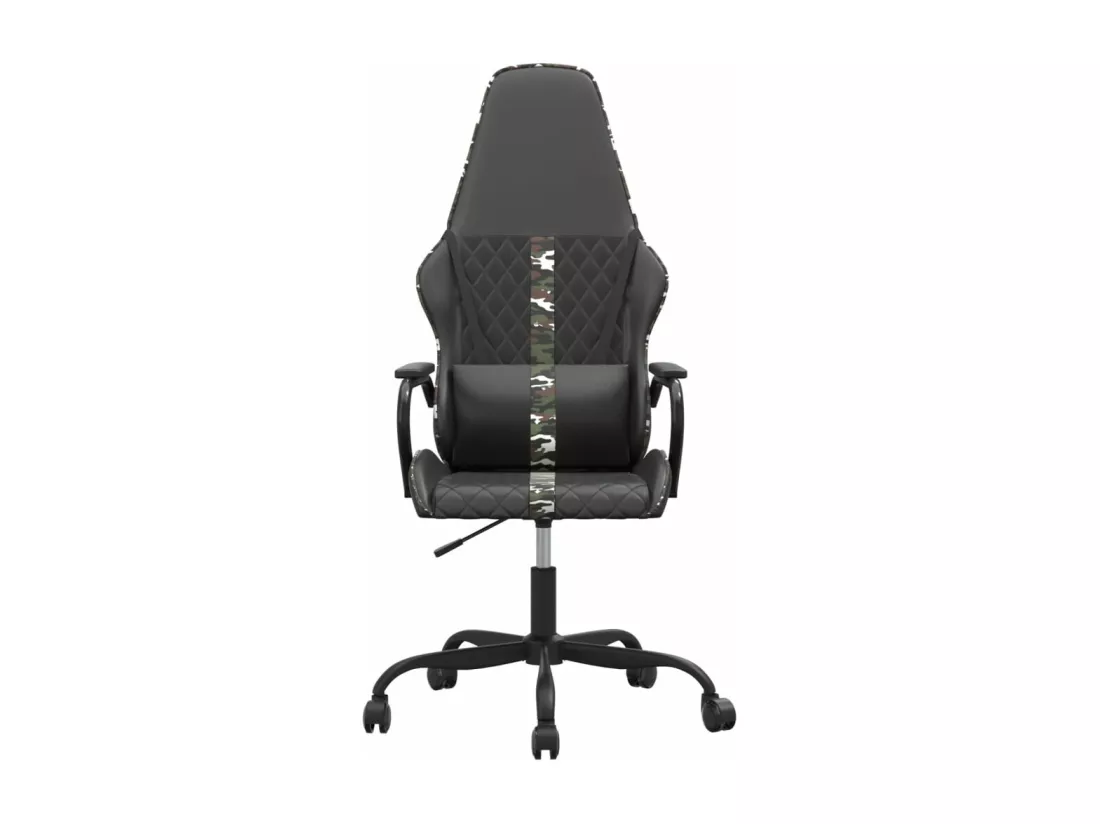 Chaise de jeu de massage camouflage et noir similicuir