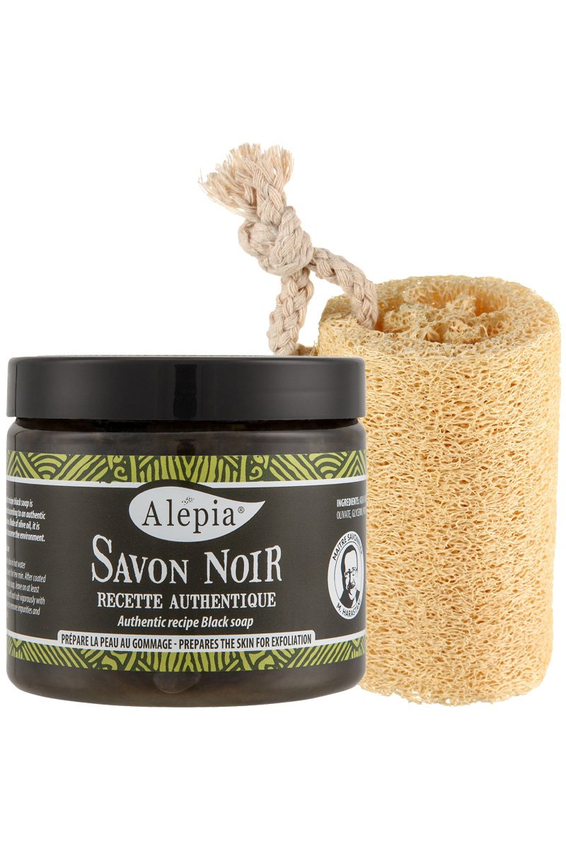 Savon noir & loofah naturel - L'essentiel du hammam
