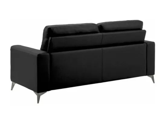 Canapé 3 places design en cuir Jorka 207cm-Couleur Noir