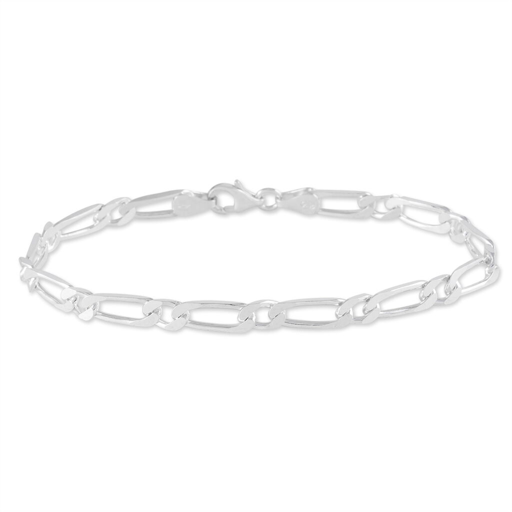 Bracelet Anilo Maille Alternee 1/1 Argent Blanc