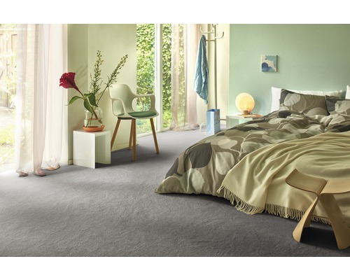 Tapijt, gesneden velours, Sedna® Proteus, 100% Econyl® garen, grijs, 400 cm breed (per meter verkocht)
