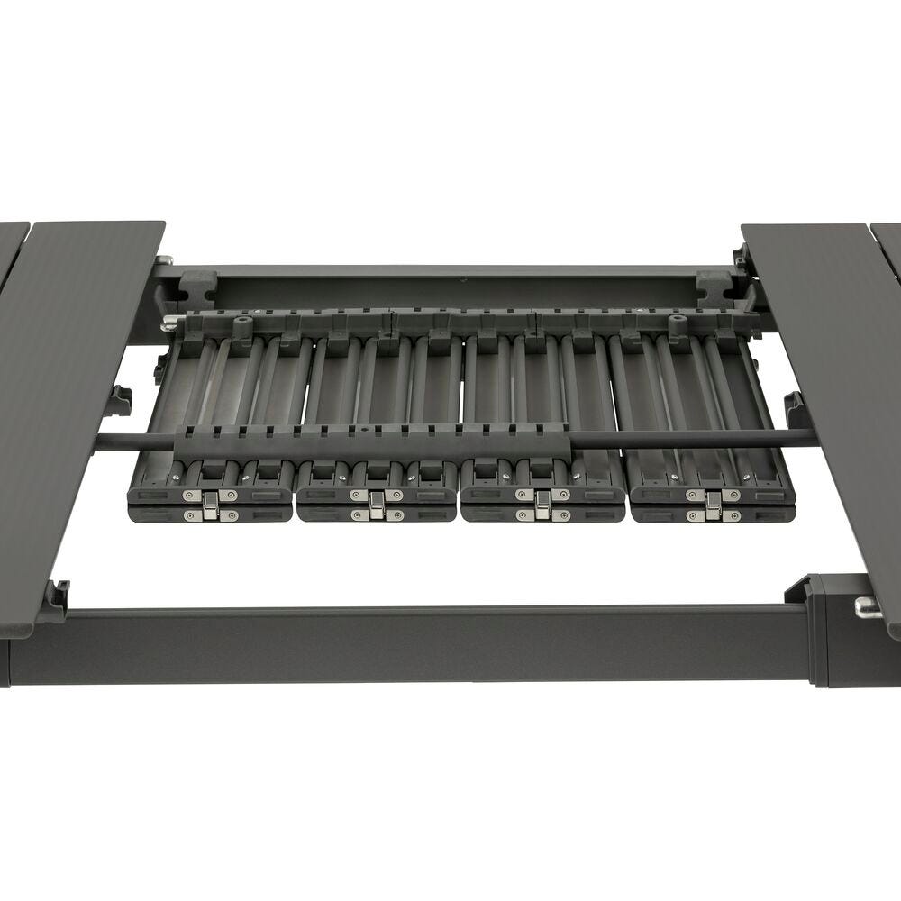 Ausziehbarer Gartentisch für 8 bis 10 Personen Oron Aluminium-Latten Grau Titane