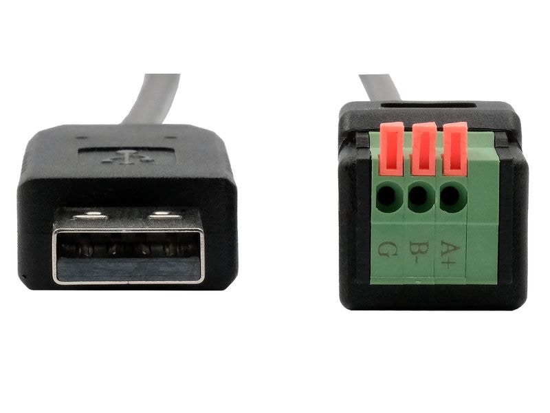 Exsys Schnittstellenkabel USB EX-13009 USB zu 1S Seriell RS-485 Kabel mit Terminal Block mit Drucktaster, 1.0 m (FTDI Chipsatz)