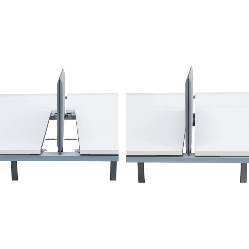 Jeu de 4 platines coulissantes pour pied extérieurs ECLA pour pôle de 2 bureaux