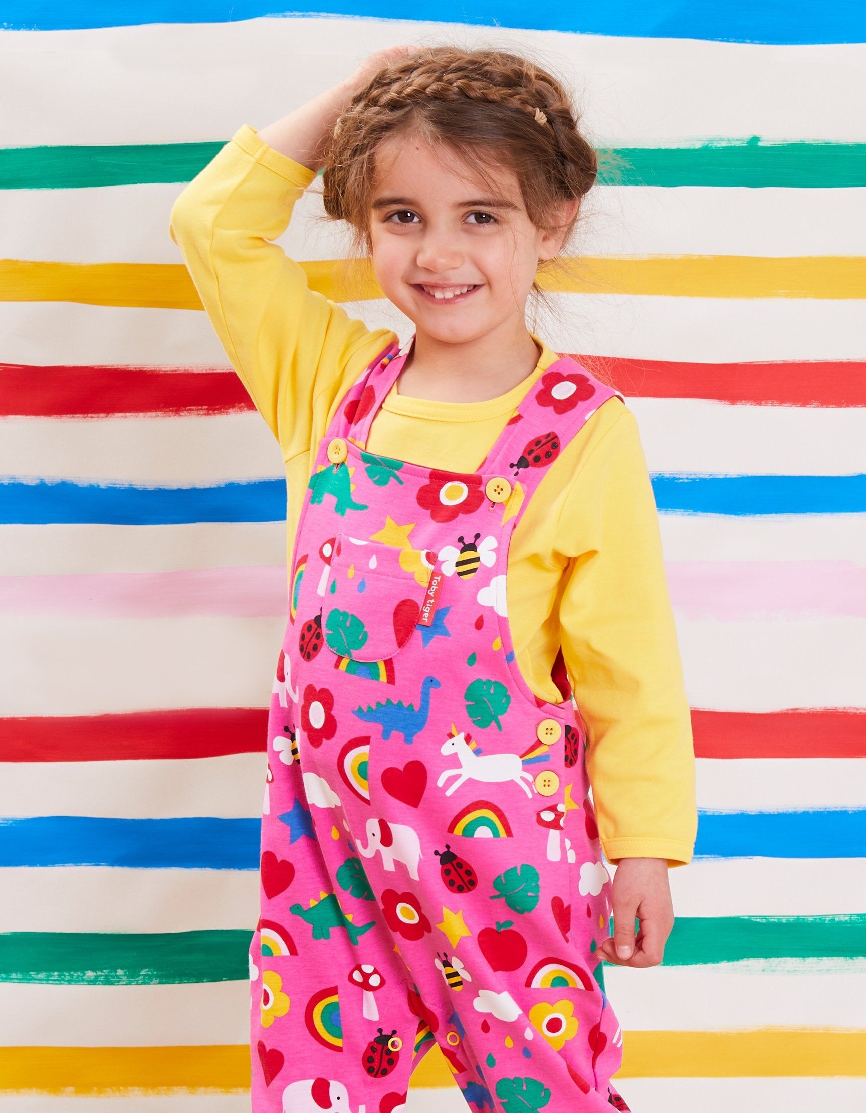 Toby Tiger Latzhose mit Spielzeug Print