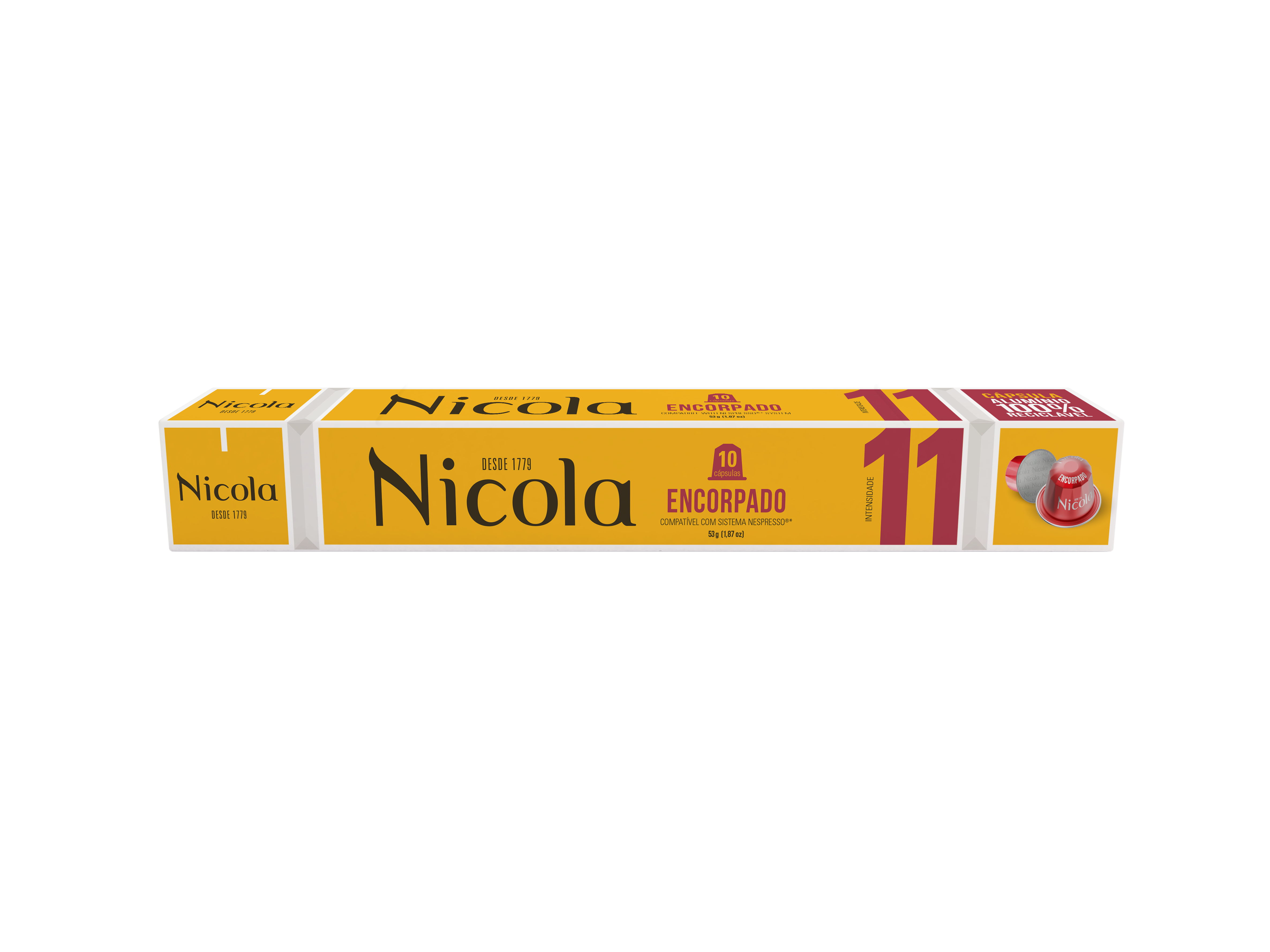 CÁPSULAS DE CAFÉ NICOLA COMP NSP ENCORPADO 10 UN