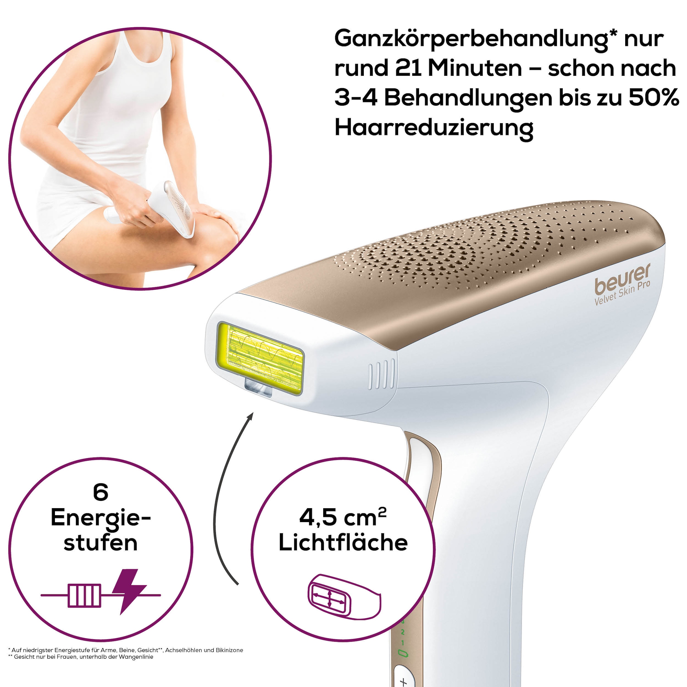 BEURER IPL-Haarentferner »IPL 8500 für langanhaltende Haarentfernung durch Lichttechnologie« 300000 Lichtimpulse Kraftvolles Akkugerät für eine flexible, kabellose Anwendung