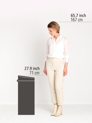 Touch Bin New afvalemmer, 30 liter, kunststof binnenemmer - Matt Steel