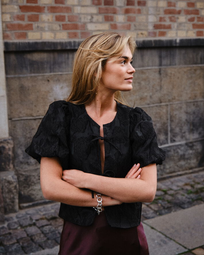 Neo Noir Aska Jacquard Blouse Black