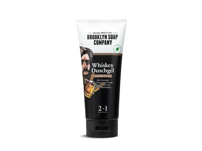 Brooklyn Soap Company Duschgel Whiskey 200 ml Natürliche Pflegedusche mit natürlicher Aloe vera