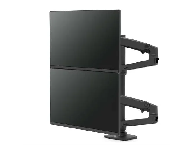 Ergotron LX - Monteringssæt (dobbelt stablearm, høj pæl) - for 2 LCD displays - mat sort - skærmstørrelse: op til 40
