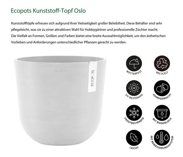 Ecopots Kunststoff-Topf Oslo mit Wassersystem,