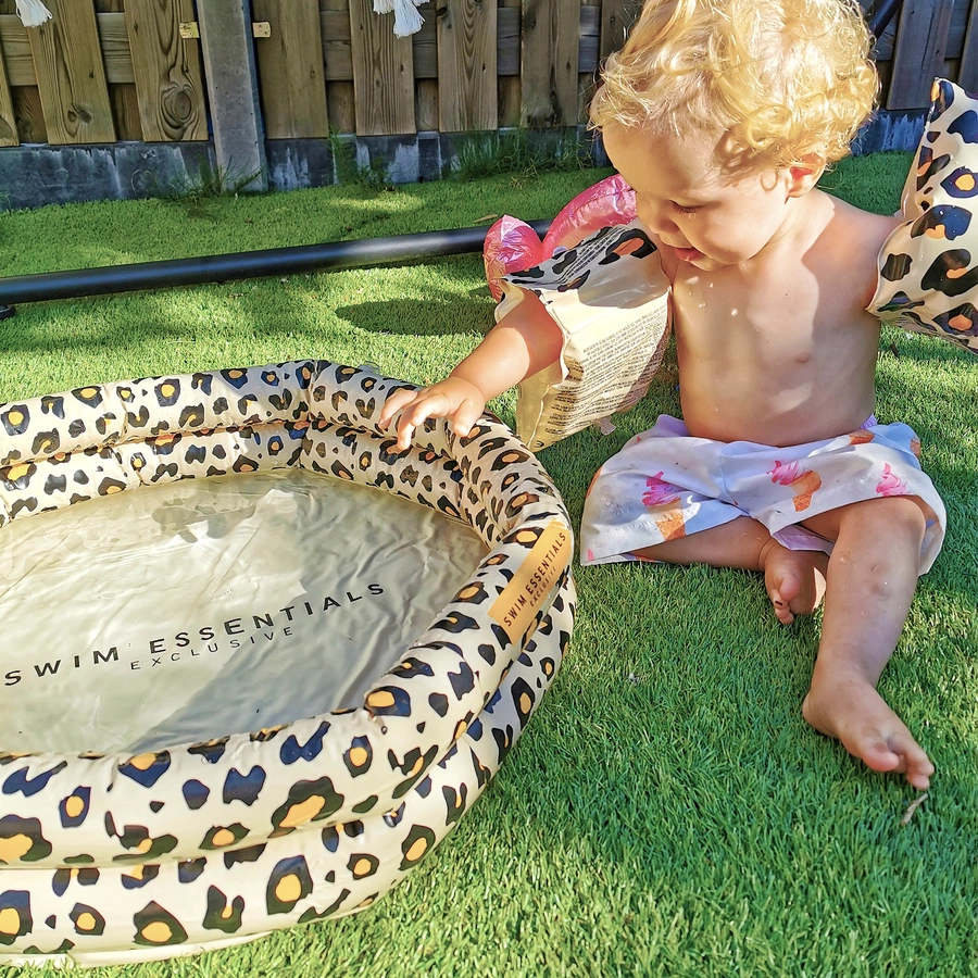 Swim Essentials Printed Baby Pool Beige Leopard 60 cm 2 rings