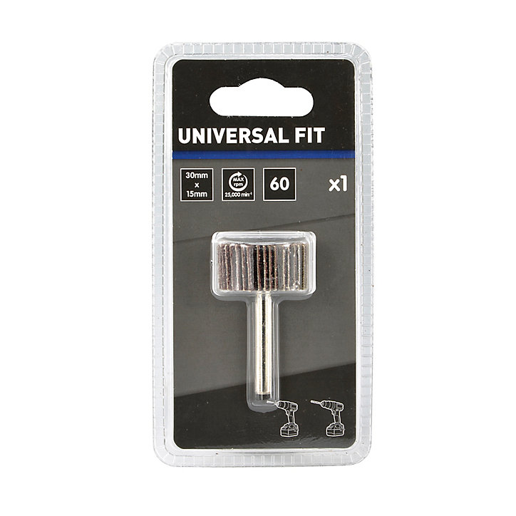Rouleau abrasif Universal pour perceuse 30 x 15 mm, Grain 60