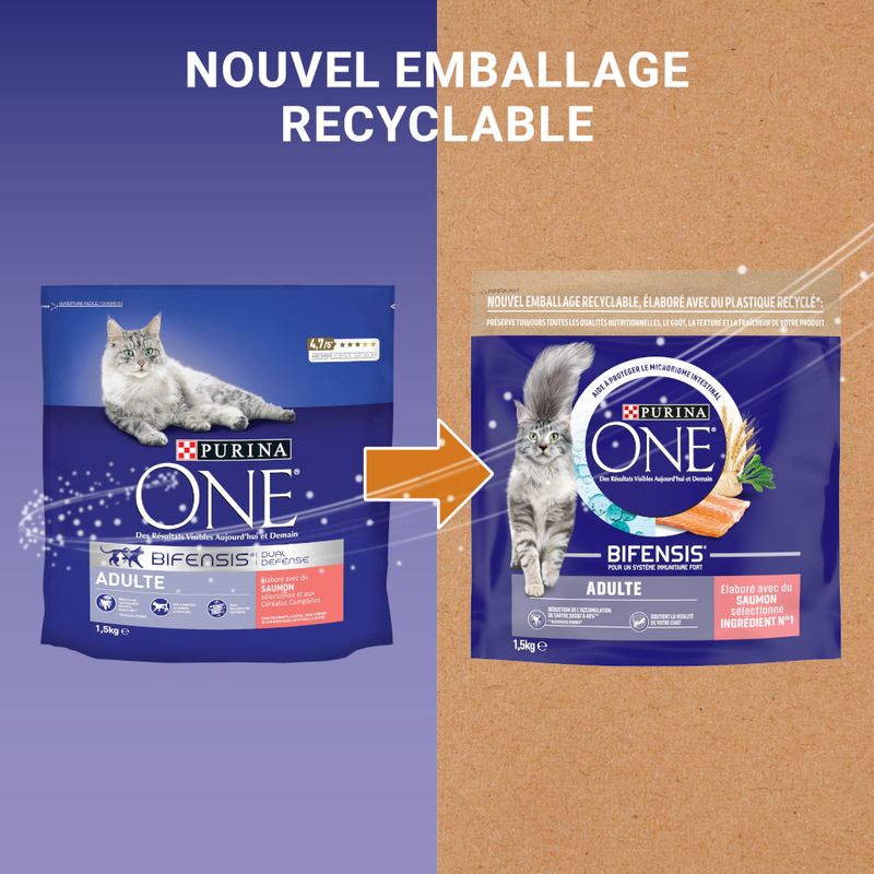 PURINA ONE Adulte saumon, céréales complètes à prix discount sur bitiba.fr