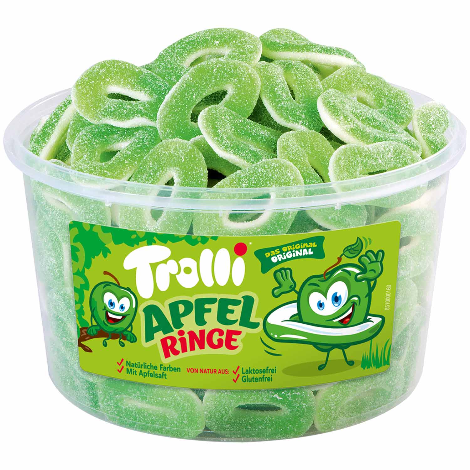 Trolli Apfelringe 150er Fruchtgummi Dose MHD:18.12.25