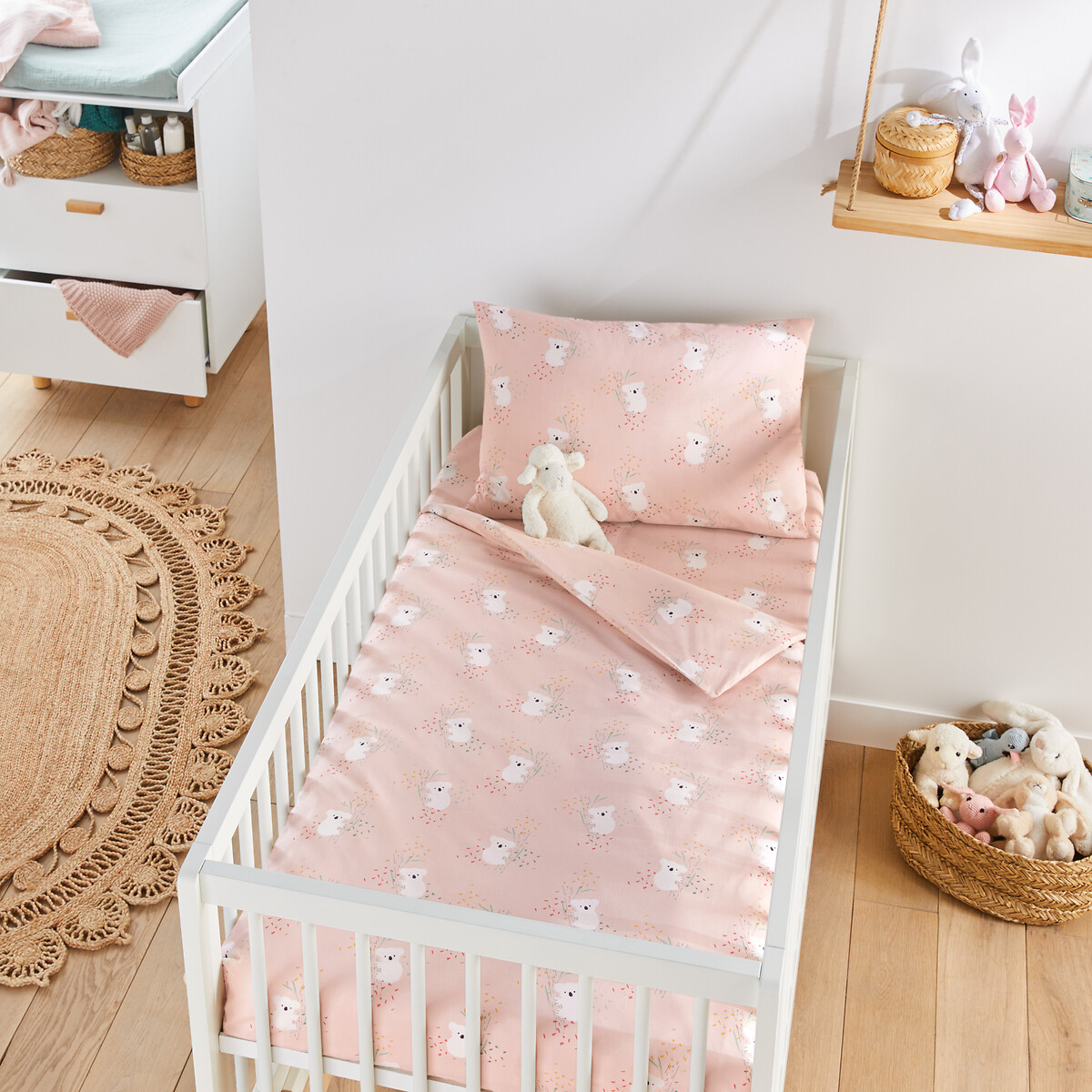 LA REDOUTE INTERIEURS<br>Lençol de algodão com elástico, dobra de 17 cm, Louisa
