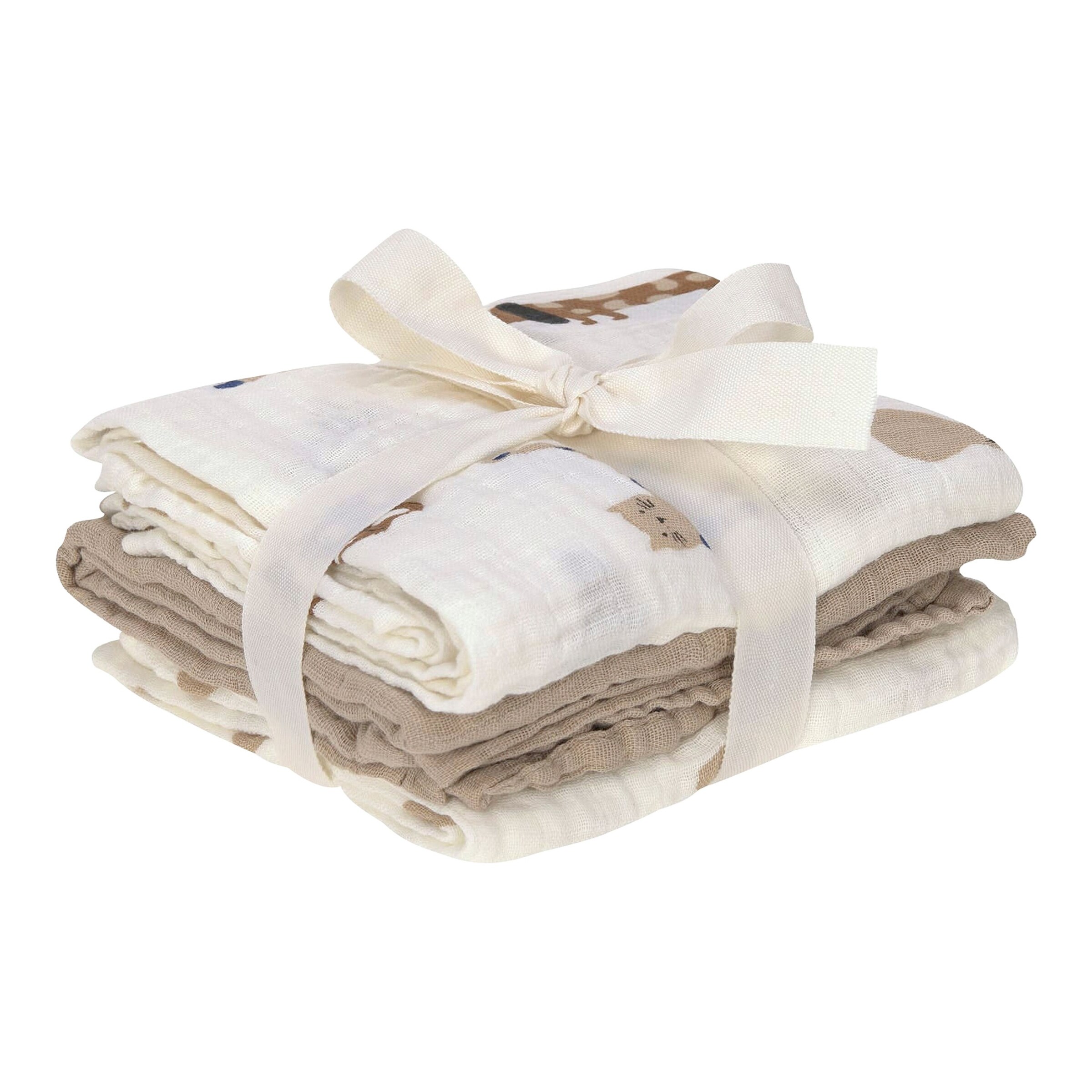 Lässig 3er-Pack Mullwindeln 60x60 cm braun