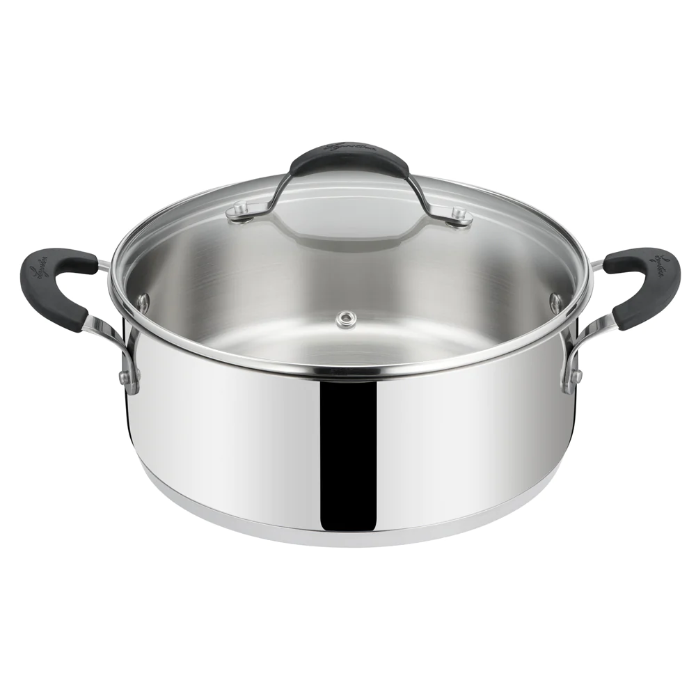 Sauteuse Tempra 2 anses avec son couvercle 26 cm en acier inoxydable L