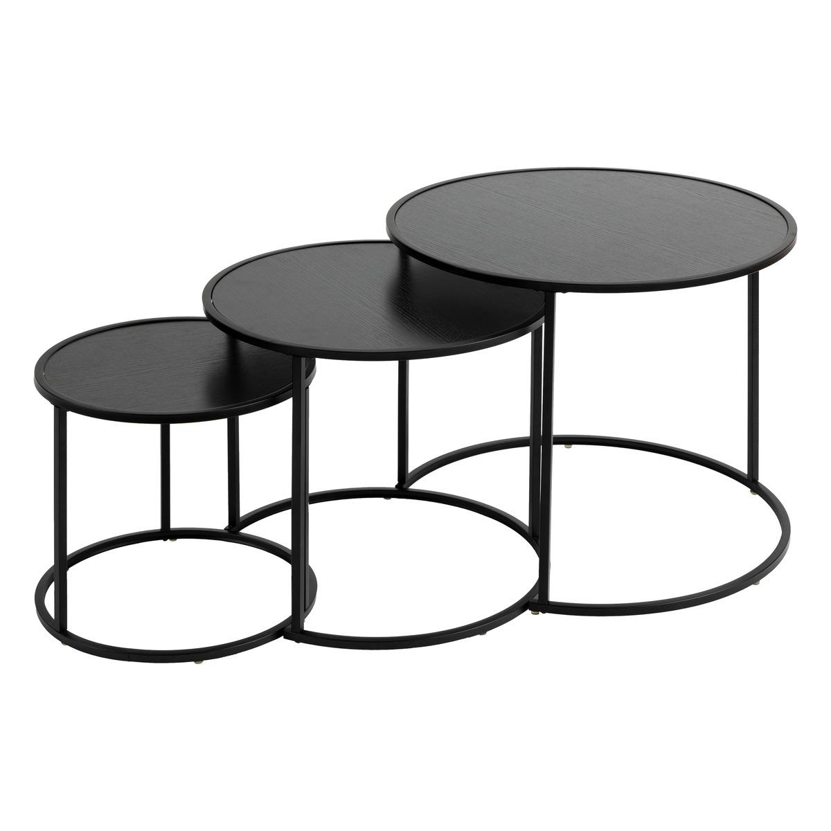 SET 3 TABLES CAFE NOAN NOIR