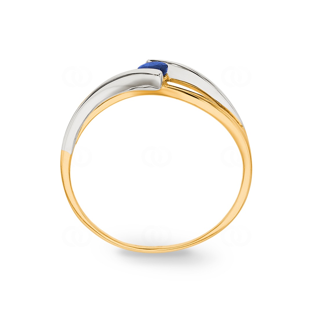 Damenring 750/18 K Gelbgold mit Saphir