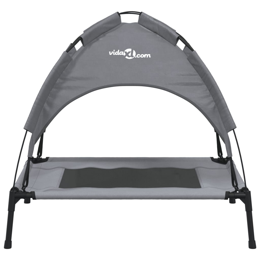 Cama para cães vidaXL com dossel, antracite, tecido Oxford e aço.