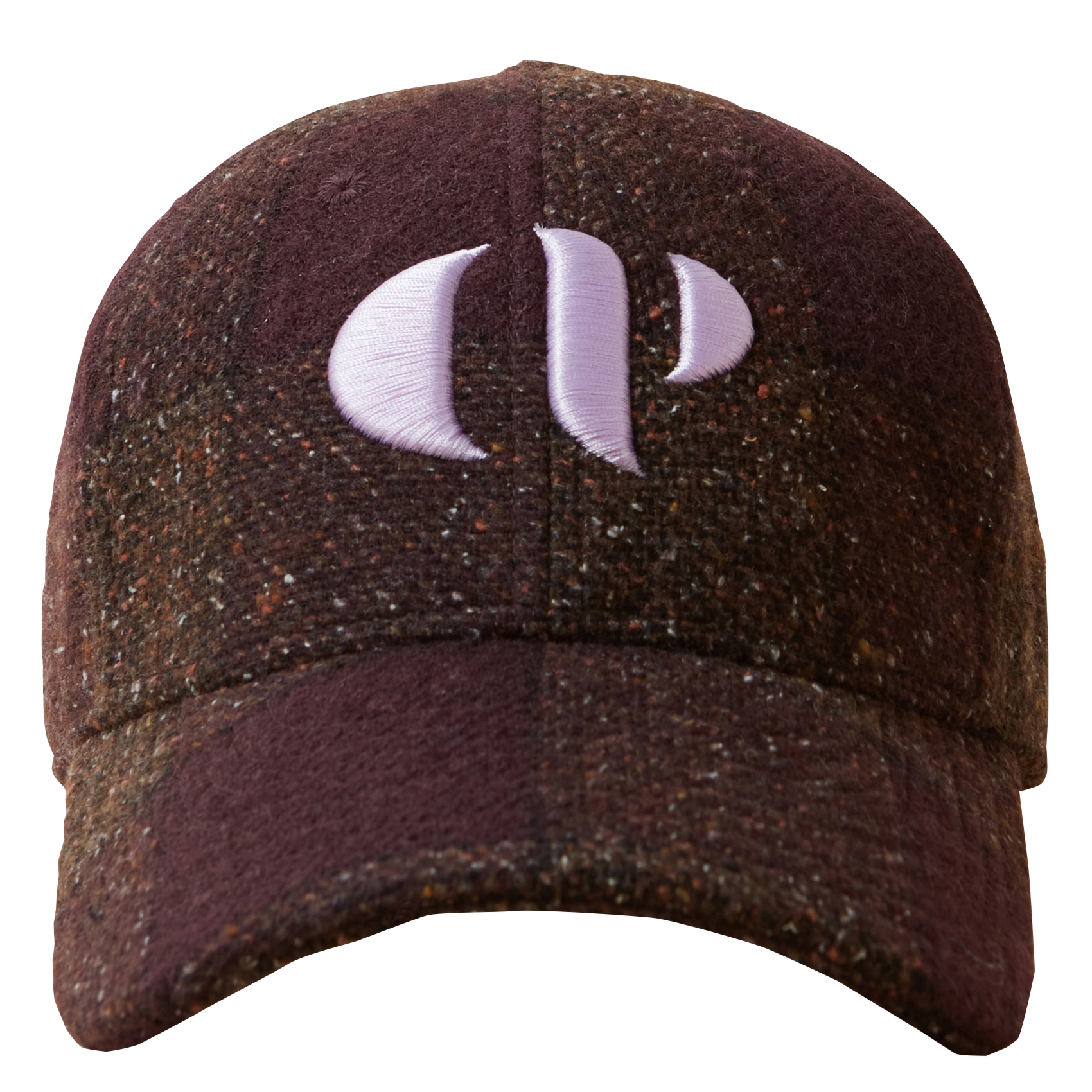 Casquette tartan brodée en laine mélangée | Rouge