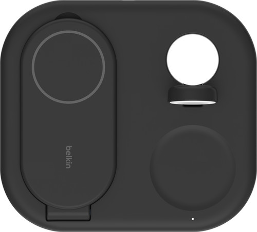 Belkin Boost Charge MagSafe en Qi2 3-in-1 Draadloze Oplader 15W met Standaard Zwart