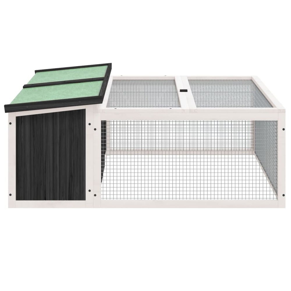 Clapier gris 117,5x97x47,5 cm bois de pin massif