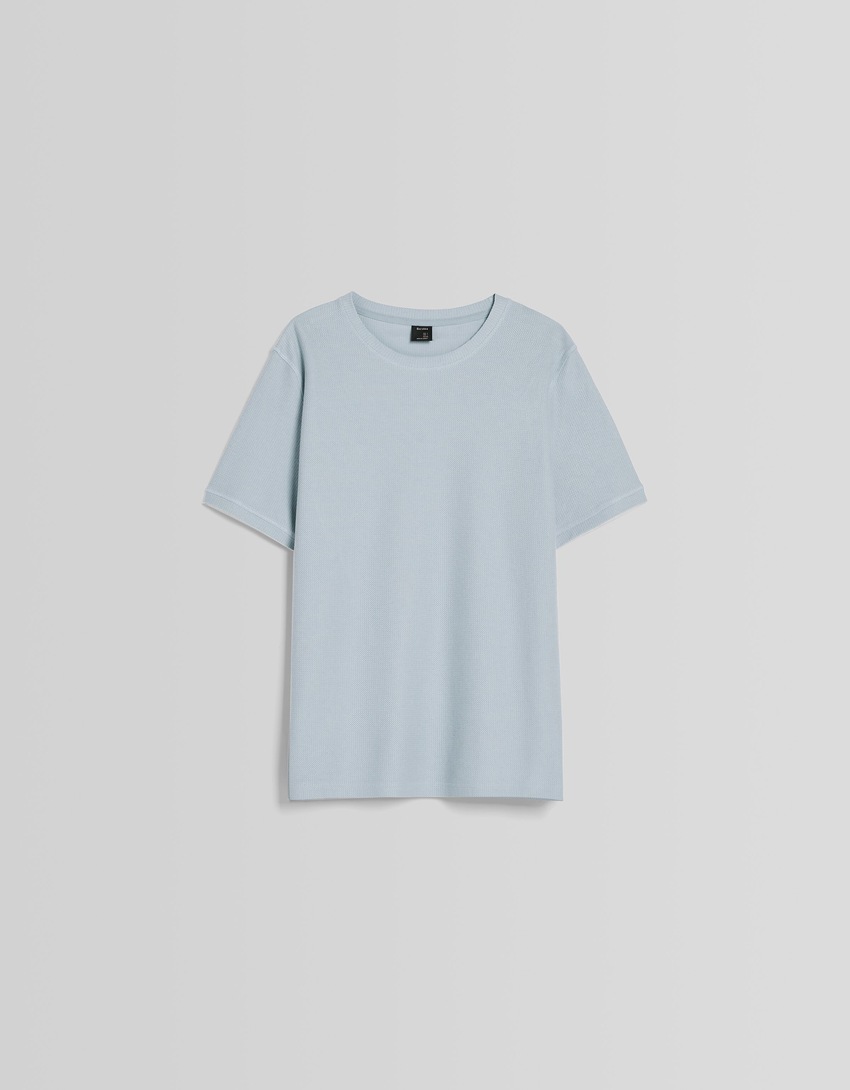 Camiseta texturizada de manga curta