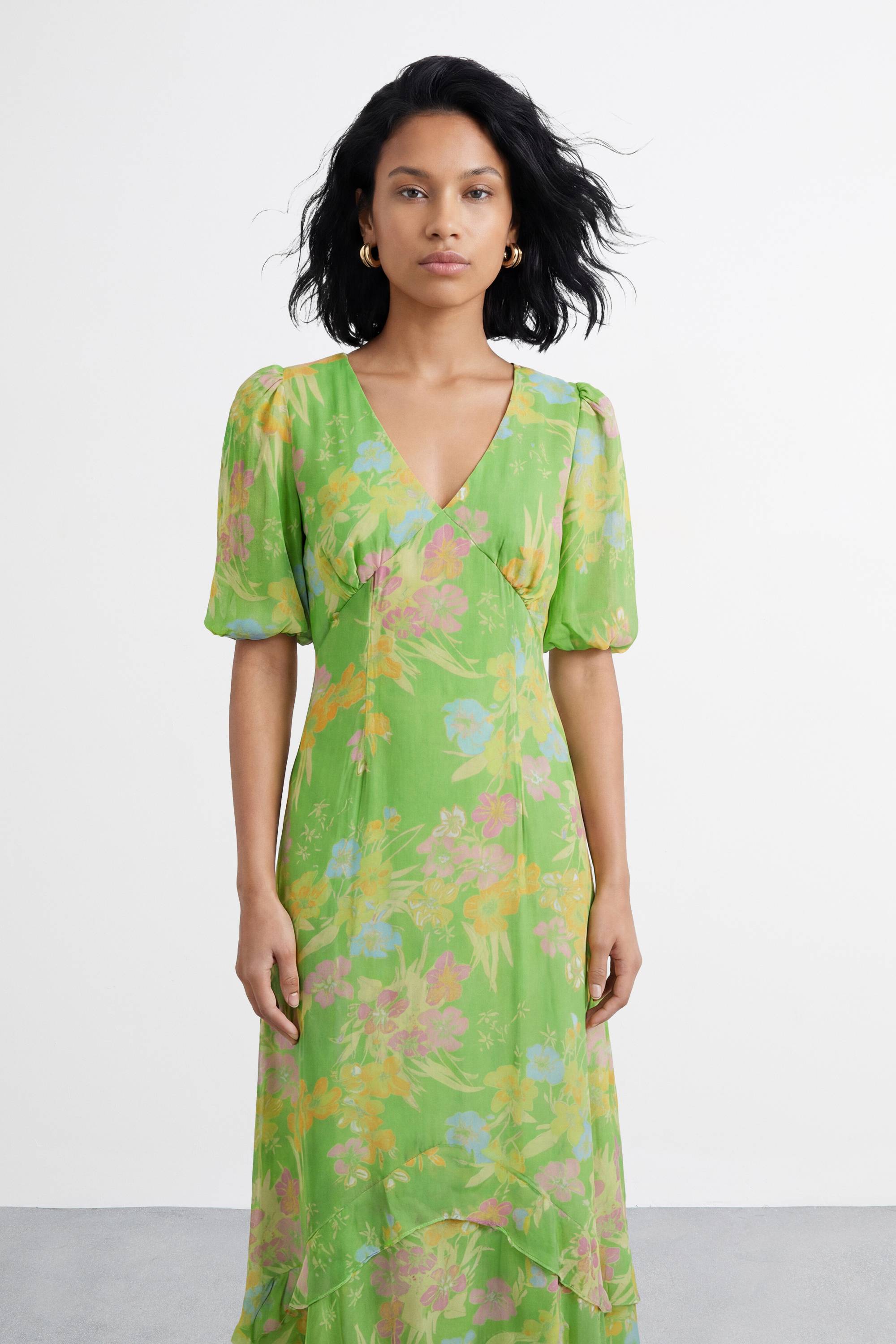 Warehouse Robe Mi-longue En Viscose Imprimée À Motif Floral