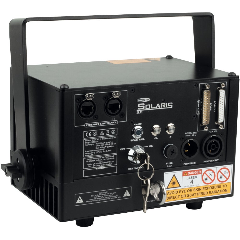 Showtec Solaris 3.0 RGB laser met ILDA