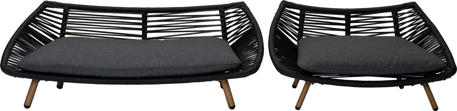 Intratuin honden- en kattenmand Saar zwart 103 x 60 x 37 cm