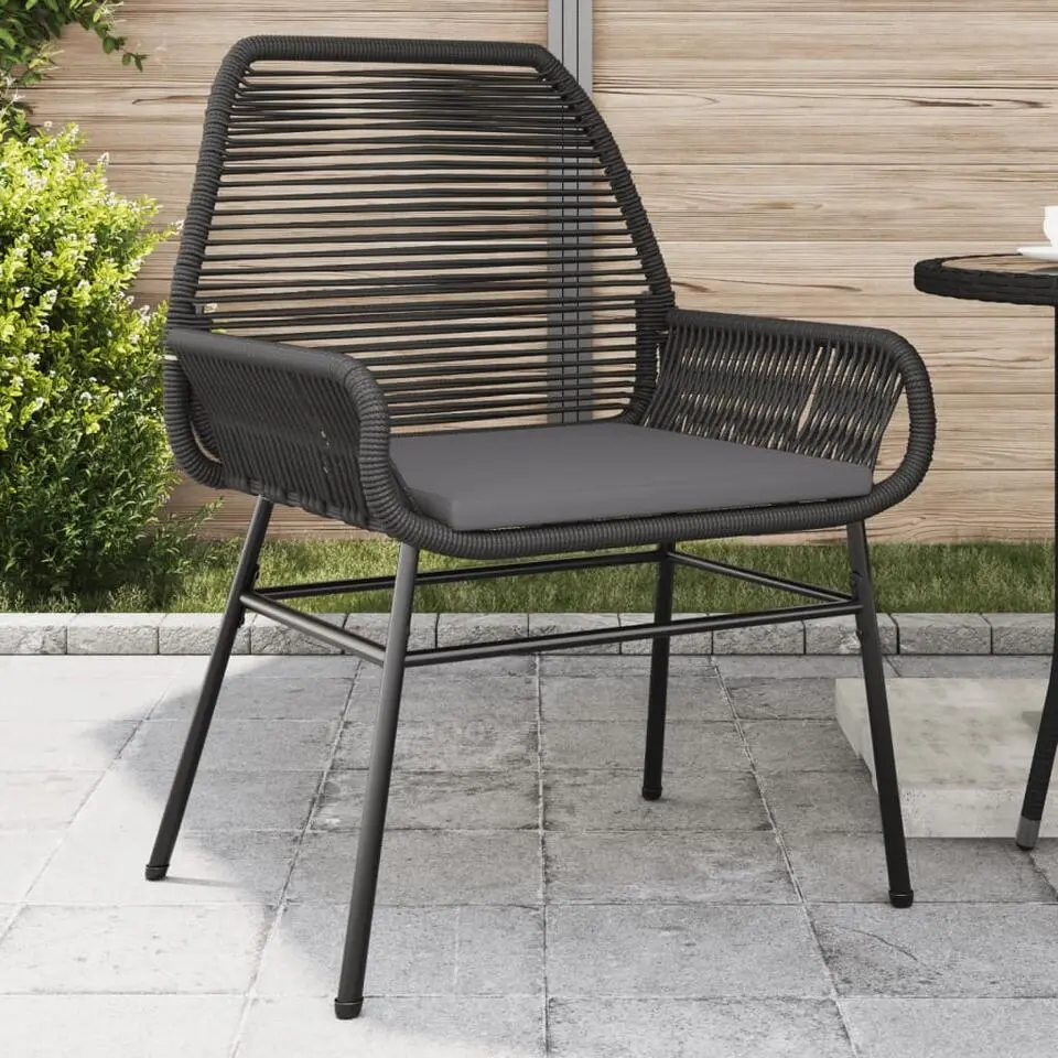 vidaXL - Tuinstoelen - Kussens - Zwart - Poly rattan - 2 stuks
