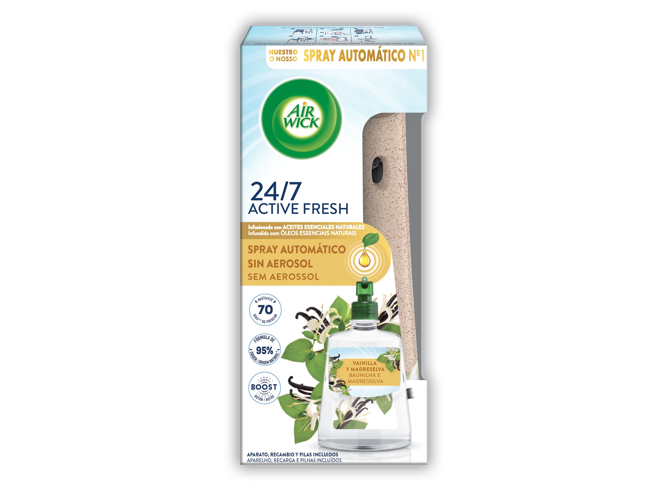 AMBIENTADOR AIRWICK APARELHO ACTIVE FRESH BAUNILHA 224ML