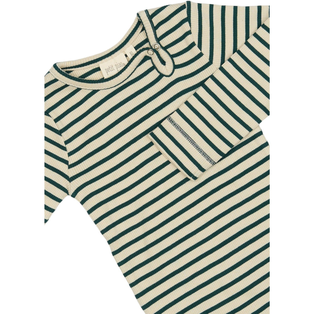 Køb Petit Piao Dark Sea/off White Body L/S Modal Striped