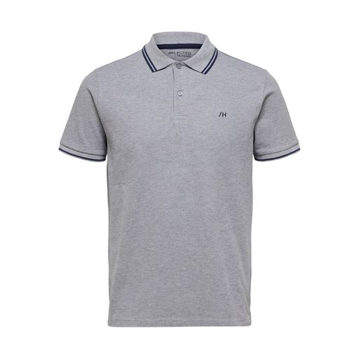 Selected Homme Dante Sport Polo T-shirt, Medium Grey Melange, S