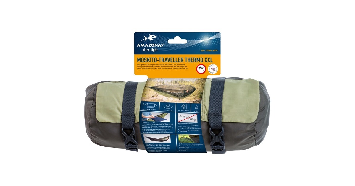 AmazonasMoskito-Traveller Thermo XXL hangmat  (Bruin/beige)