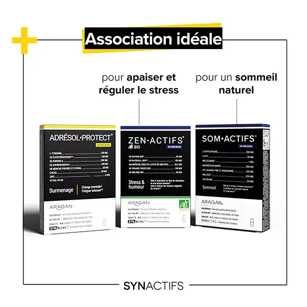 Aragan - Synactifs - AdresolProtect® - Excesso de Trabalho - Zinco, Rhodiola - 30 cápsulas