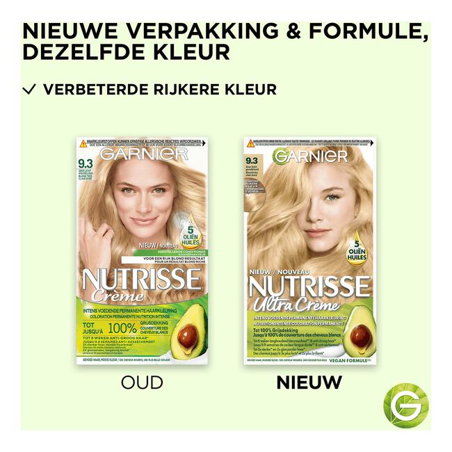 Garnier Nutrisse Crème Permanente Haarverf 9.3 Zeer Licht Goudblond