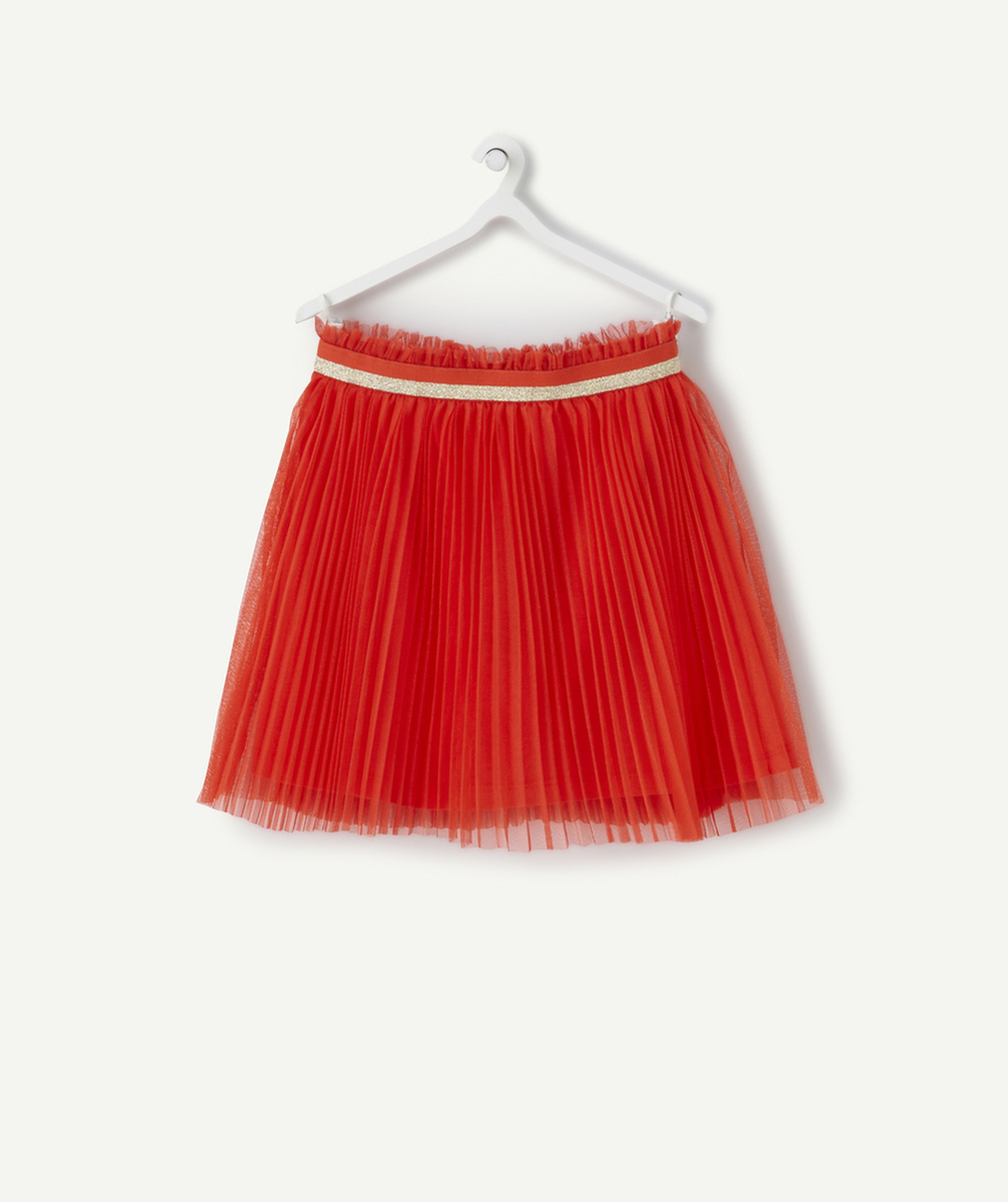 JUPE BÉBÉ FILLE ROUGE EN TULLE PLISSÉE